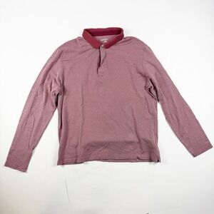 UNTUCKit Men's Long Sleev Pima Cotton Polo Shirt Maroon Large
